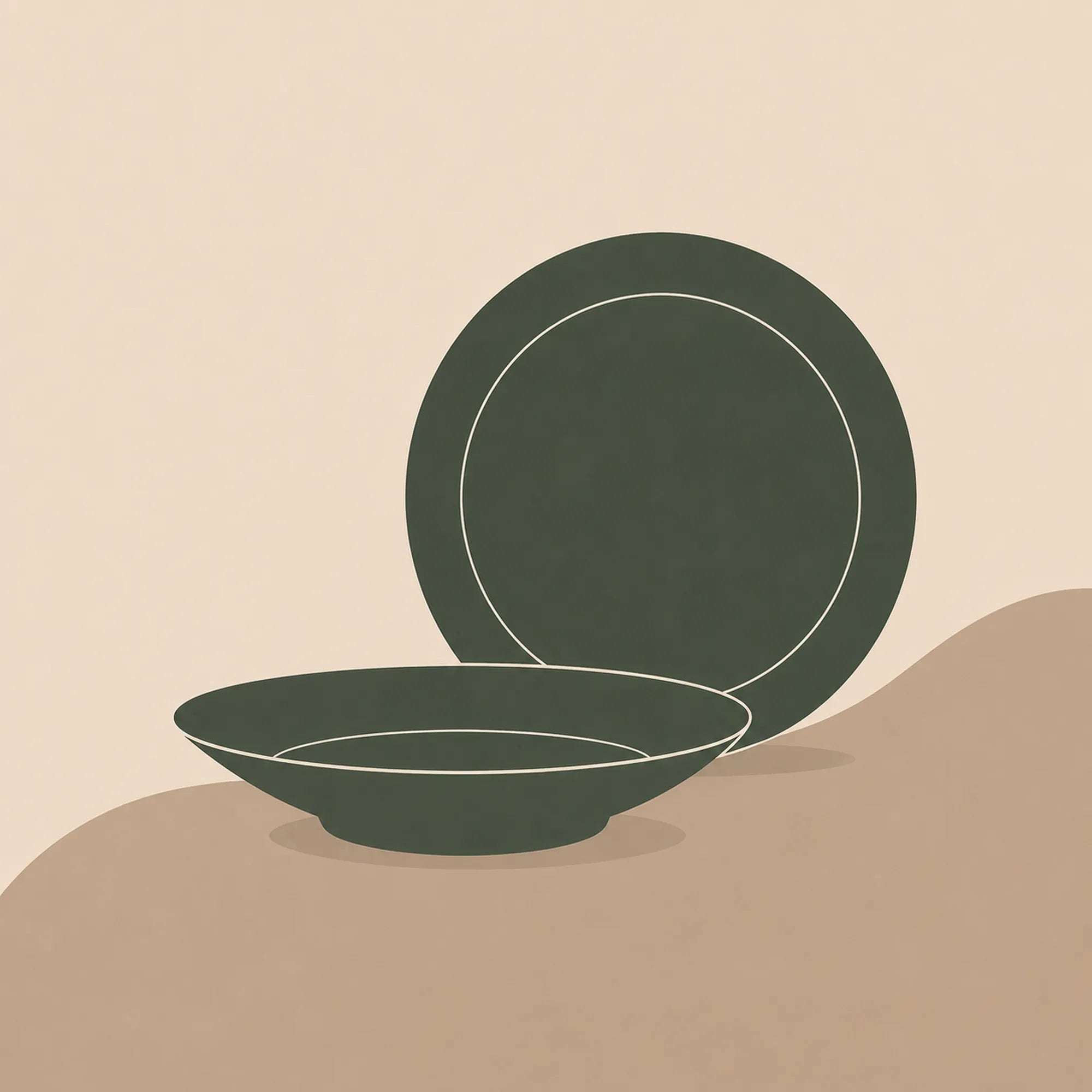 Contemporary ceramic dinner plates for everyday meals and table settings