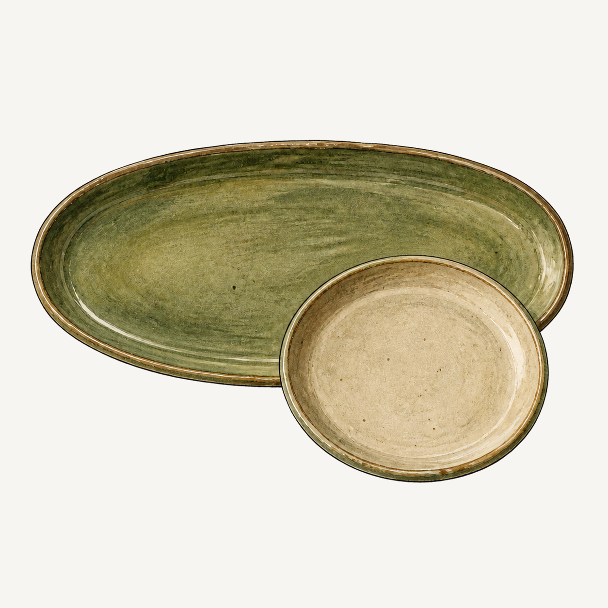 Elegant ceramic oval plates designed for serving and shared dining
