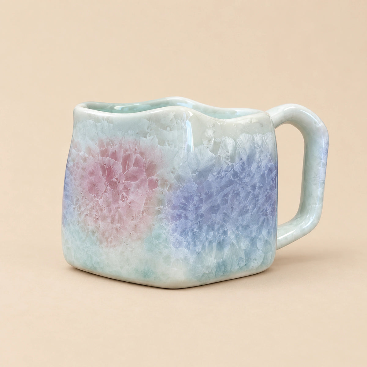 Aurora Veil Wave Ceramic Mug | Coral Collection