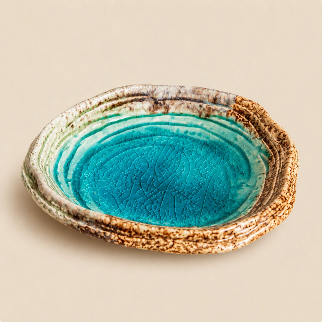 Azure Pool Crackle Ceramic Pasta Bowl by Ertha Home