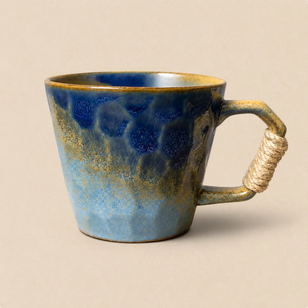 Azure Rope Ceramic Coffee Mug by Ertha Home