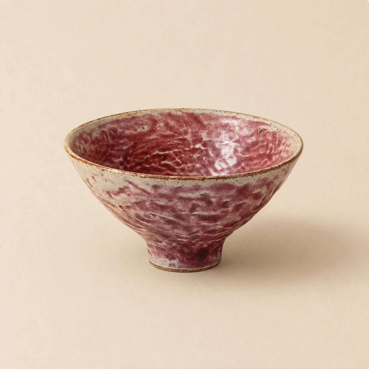 Vibrant Coral Pink Ceramic Dessert Bowl | Reef by Ertha Home