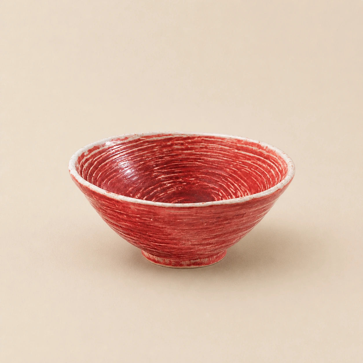 Vibrant Coral Pink Ceramic Rice Bowl | Reef by Ertha Home