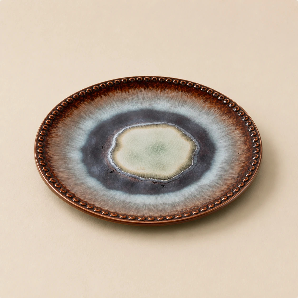 Desert Moss Crackle Ceramic Dinner Plate by Ertha Home