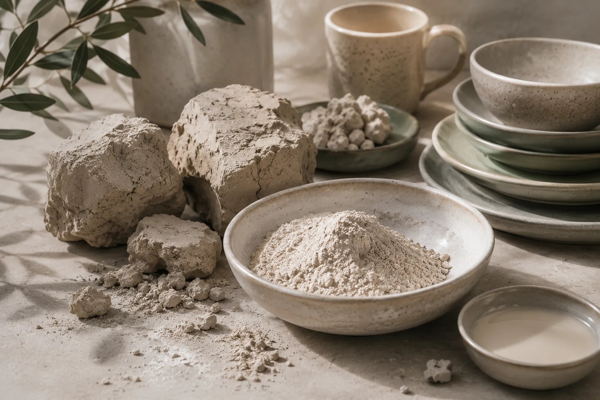Premium ceramic materials and natural clay selected for durable tableware
