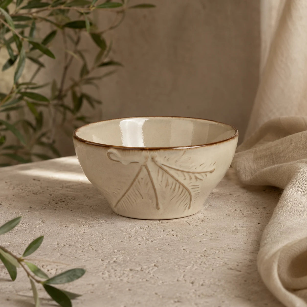Floating Earth Ceramic Rice Bowl by Ertha Home