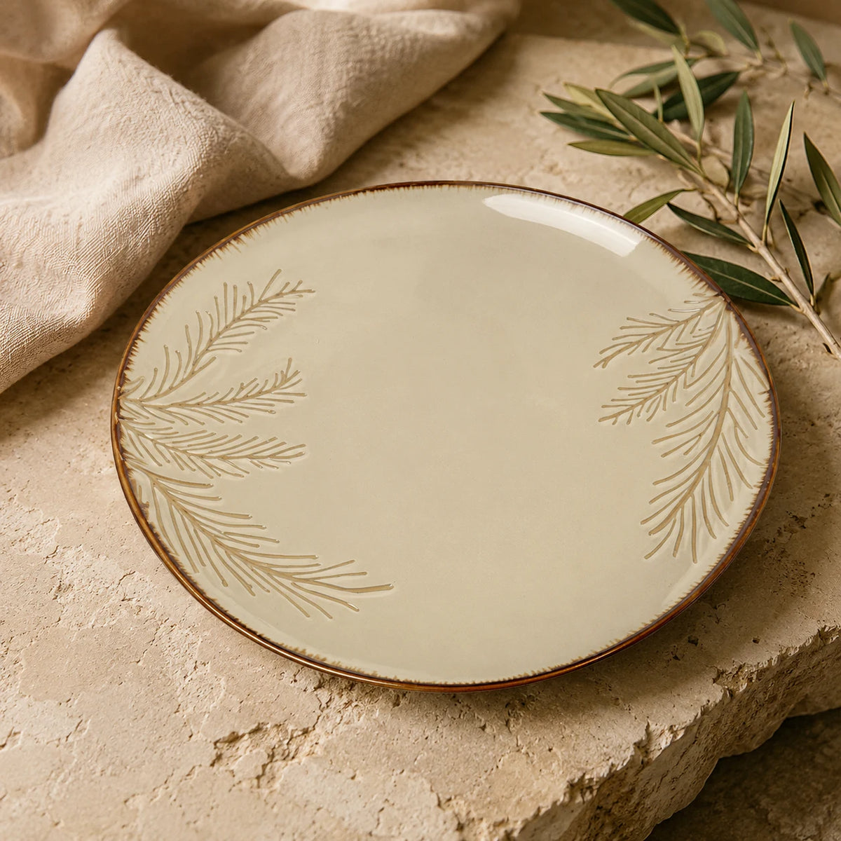 Floating Earth Ceramic Serving Plate by Ertha Home