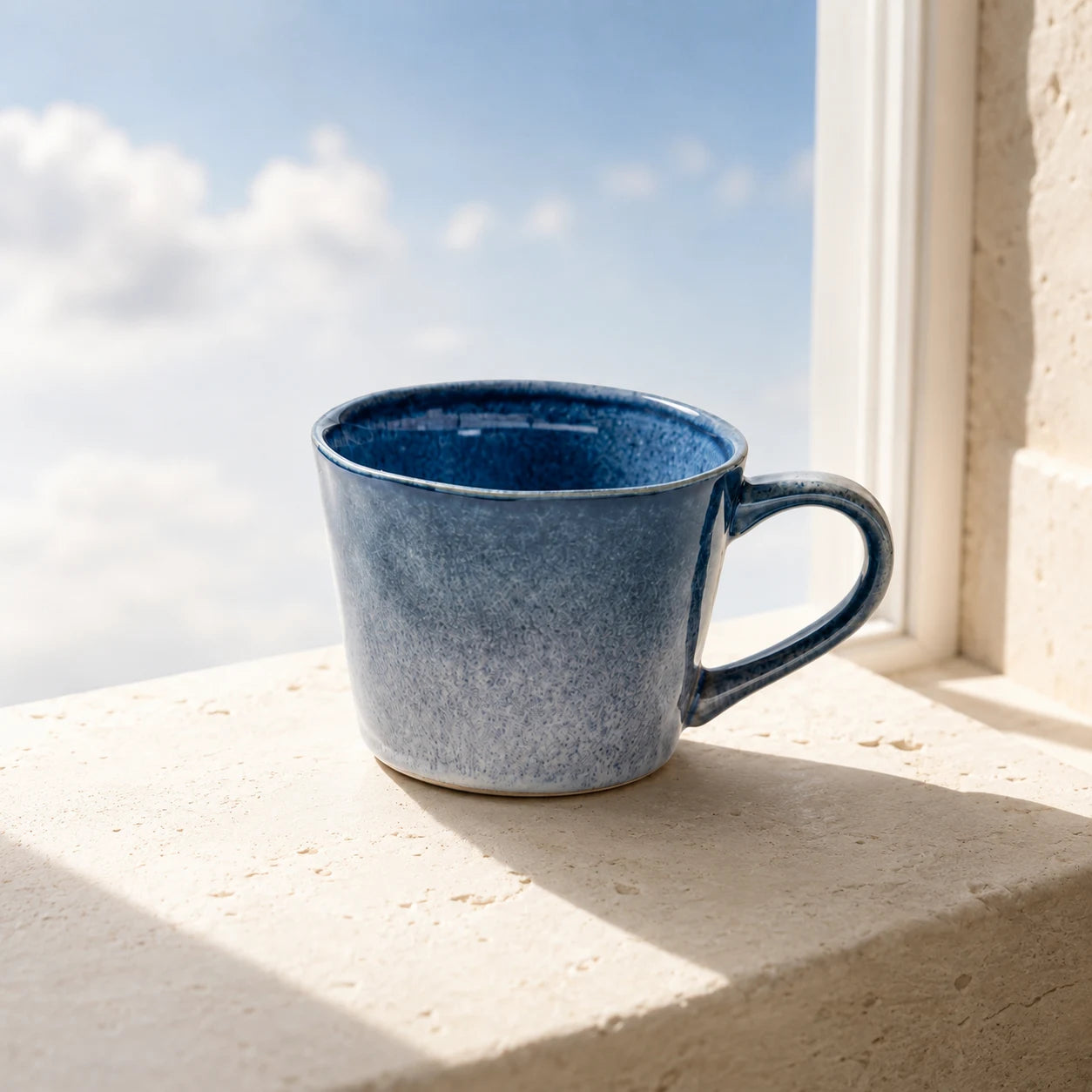 Flowing Blue Ceramic Coffee Mug by Ertha Home