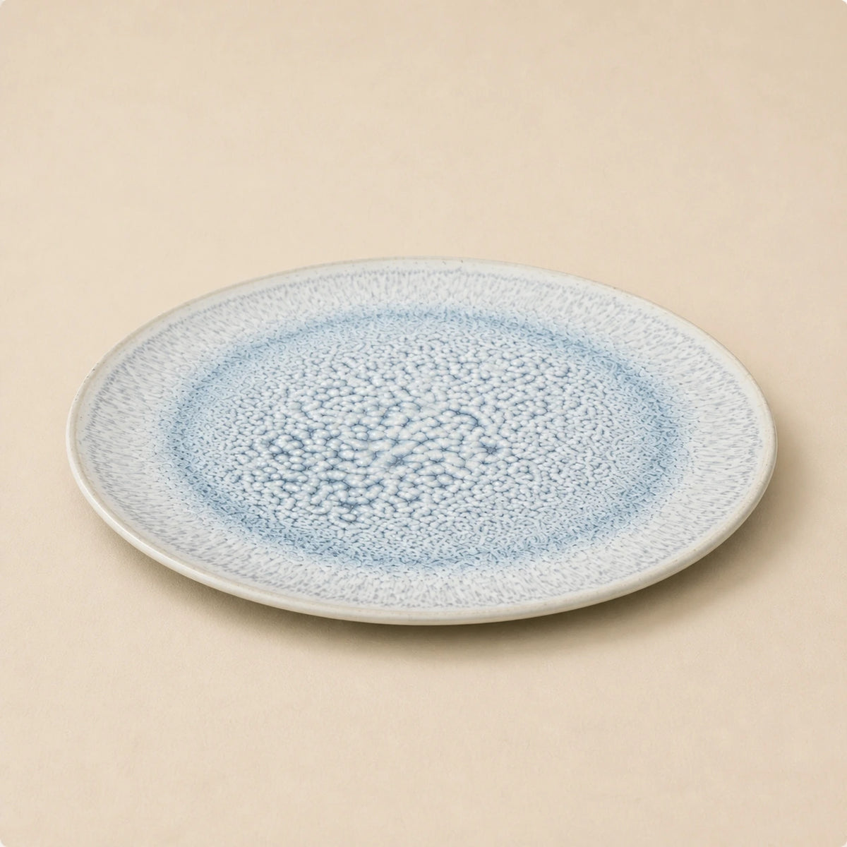 Crackle Frost Blue Ceramic Dinner Plate | Frost Ripple by Ertha Home