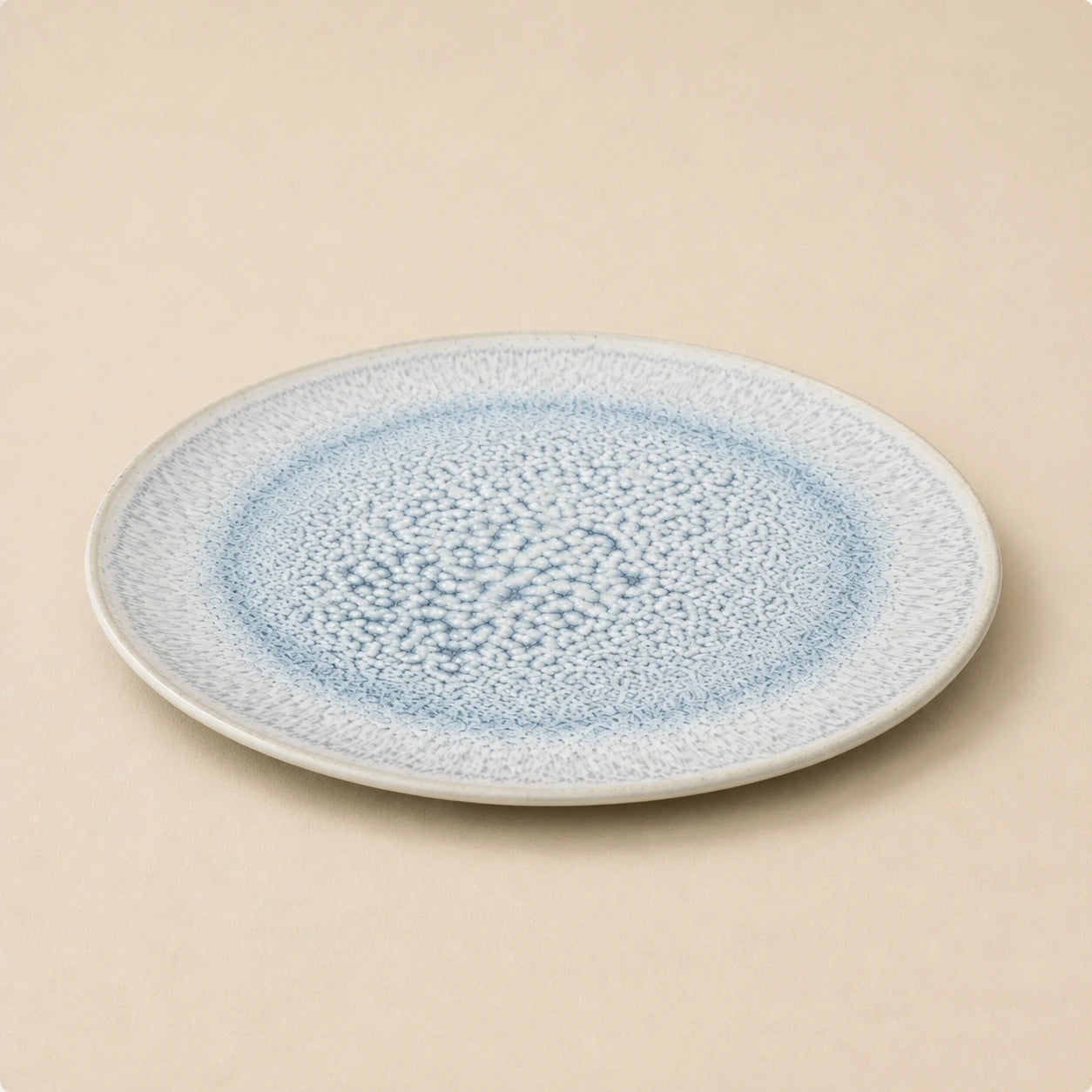 Crackle Frost Blue Ceramic Dinner Plate | Frost Ripple by Ertha Home
