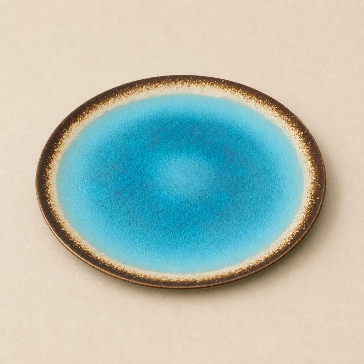 Frosted Azure Ceramic Dinner Plate by Ertha Home