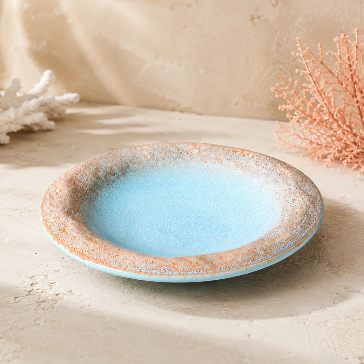 Glacier Lake Ceramic Dinner Plate by Ertha Home