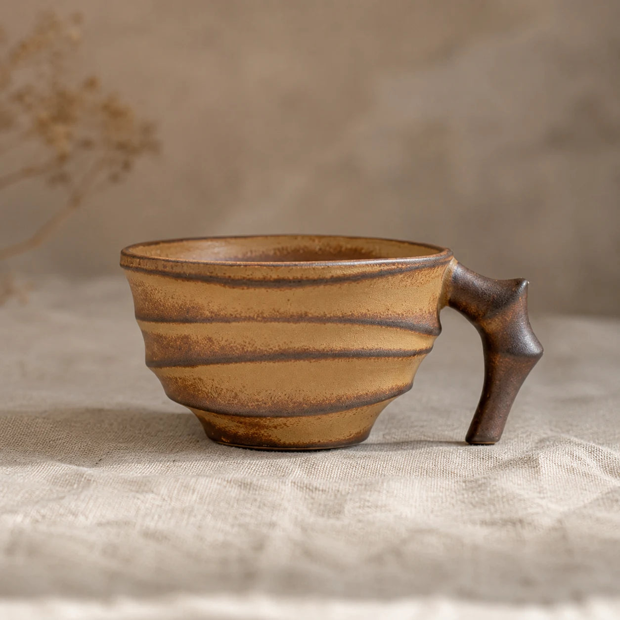 Golden Ink Ceramic Tea Cup by Ertha Home