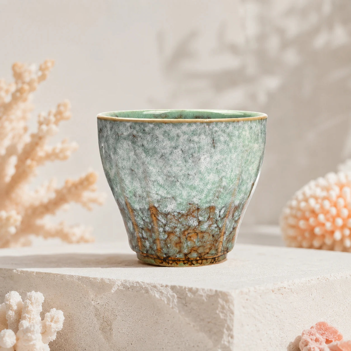 Luminous Lime Ceramic Coffee Cup by Ertha Home