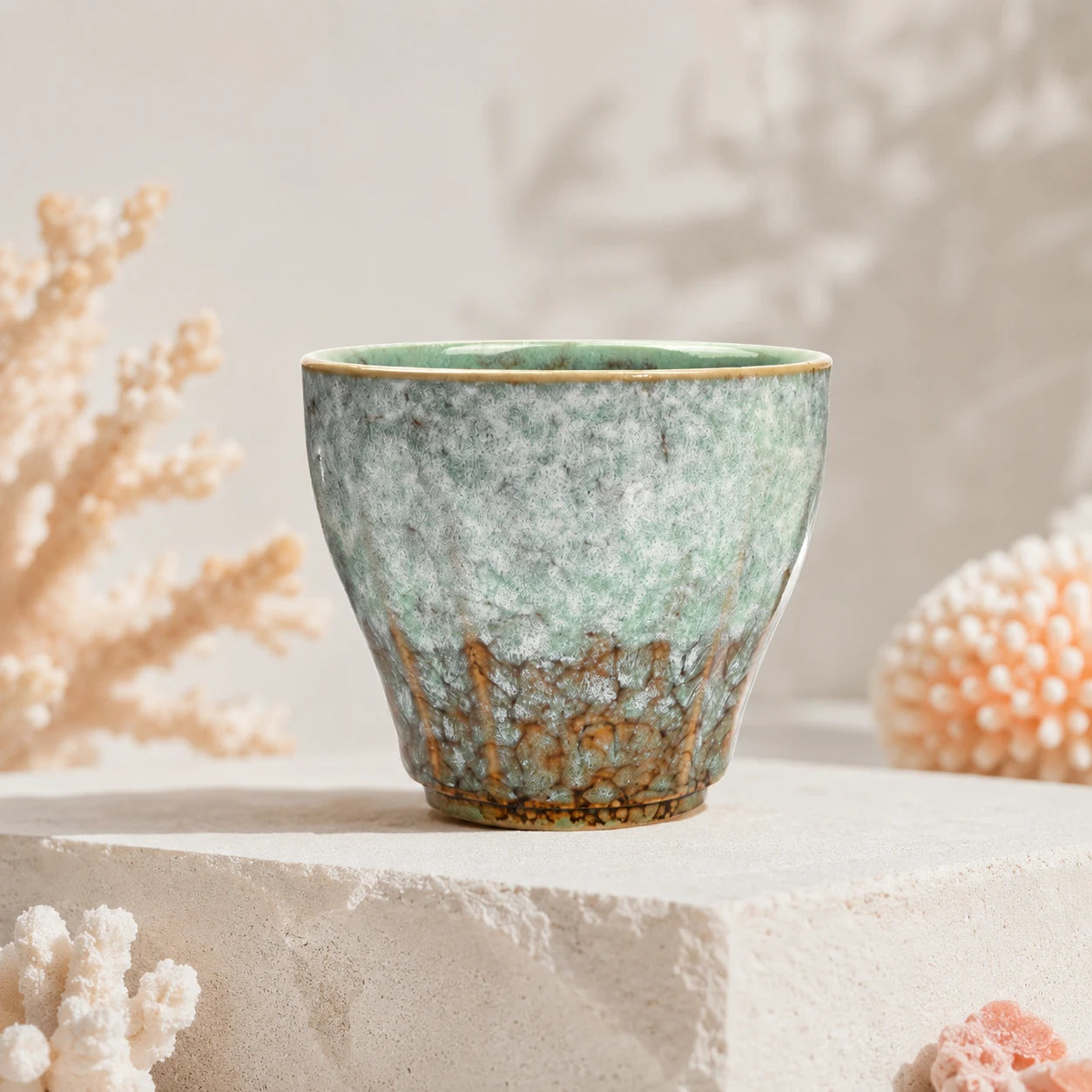 Luminous Lime Ceramic Coffee Cup by Ertha Home
