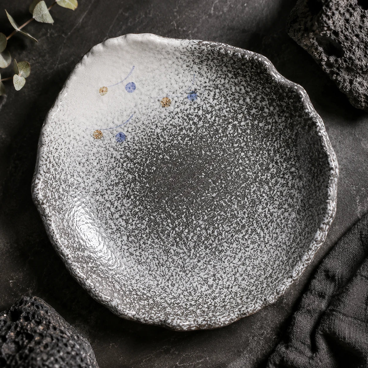 Midnight Charcoal Ceramic Serving Plate by Ertha Home