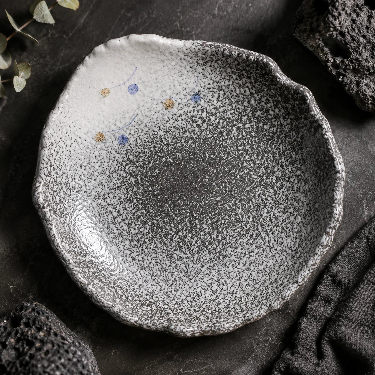 Midnight Charcoal Ceramic Serving Plate by Ertha Home