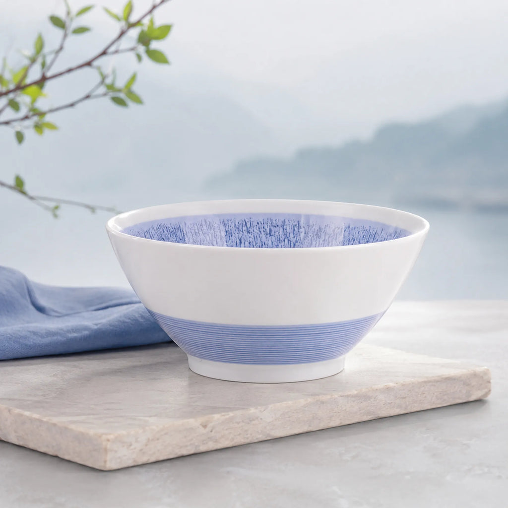 Mist blue ceramic soup bowl styled on a modern dining table
Mist blue ceramic soup bowl styled on a modern dining table