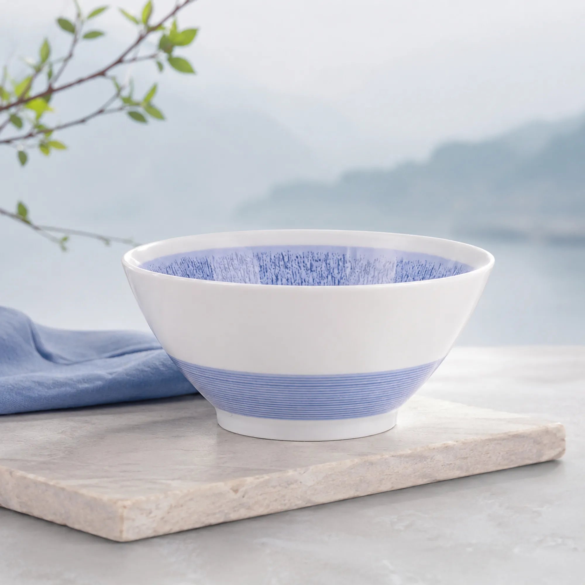 Mist blue ceramic soup bowl styled on a modern dining table
Mist blue ceramic soup bowl styled on a modern dining table