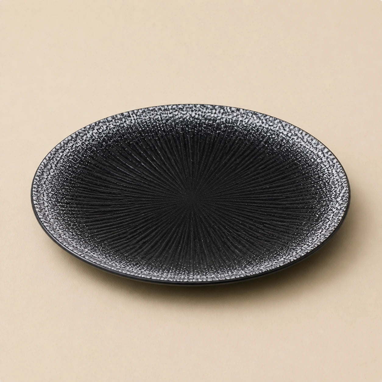 Japanese Obsidian Black Ceramic Dinner Plate | Eclipse by Ertha Home