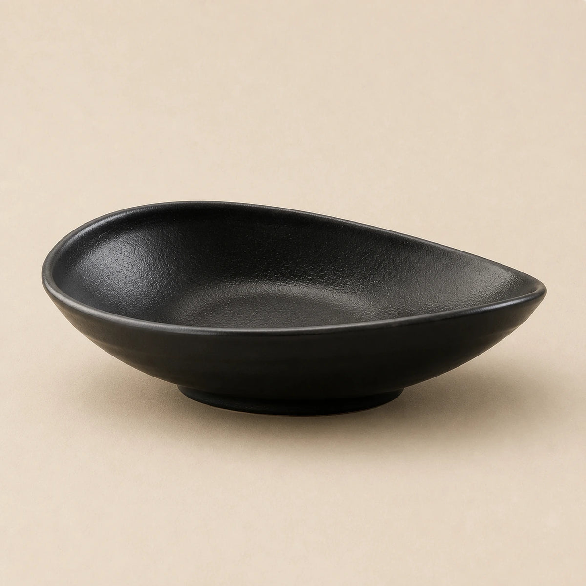 Moody Obsidian Black Ceramic Oval Plate | Noir by Ertha Home