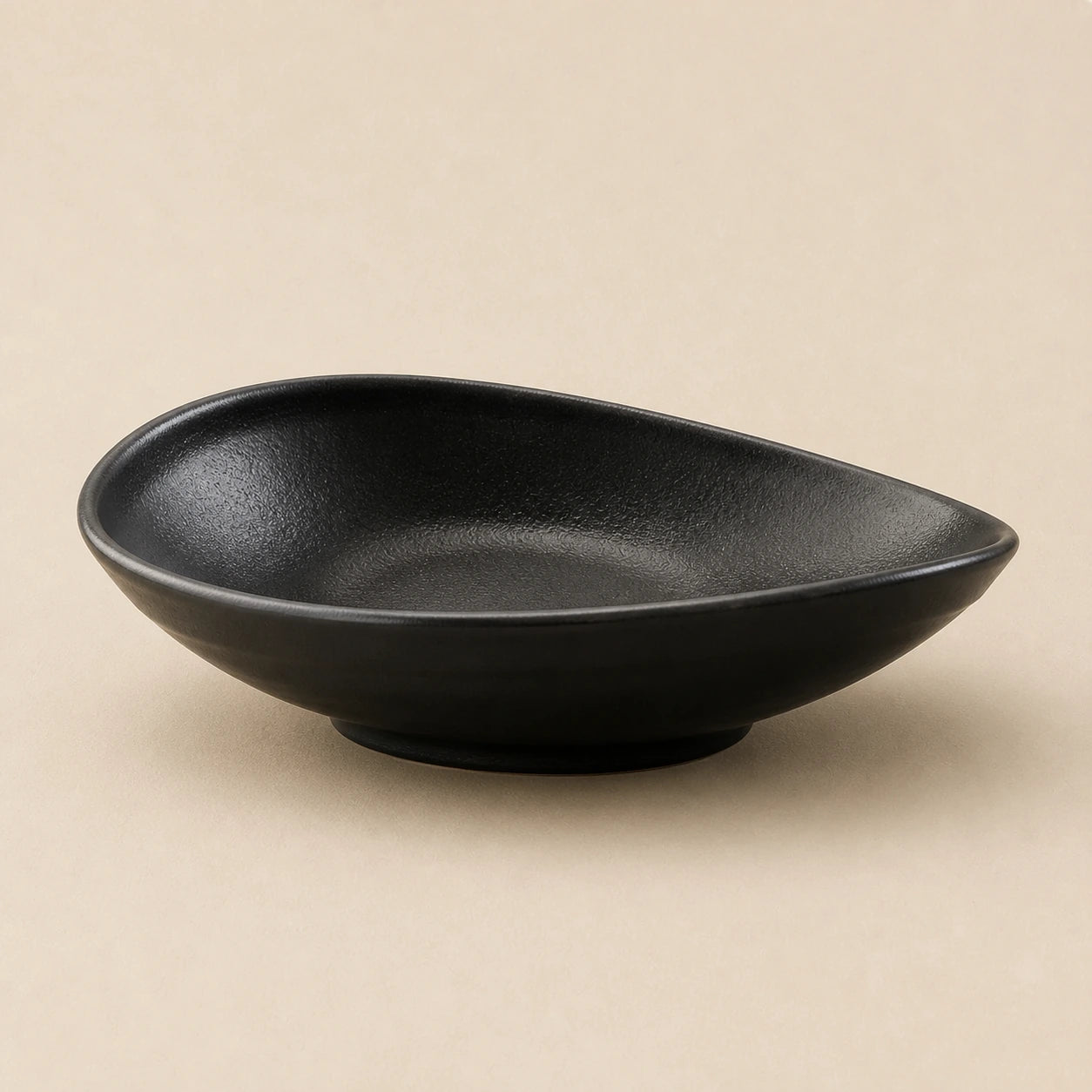 Moody Obsidian Black Ceramic Oval Plate | Noir by Ertha Home