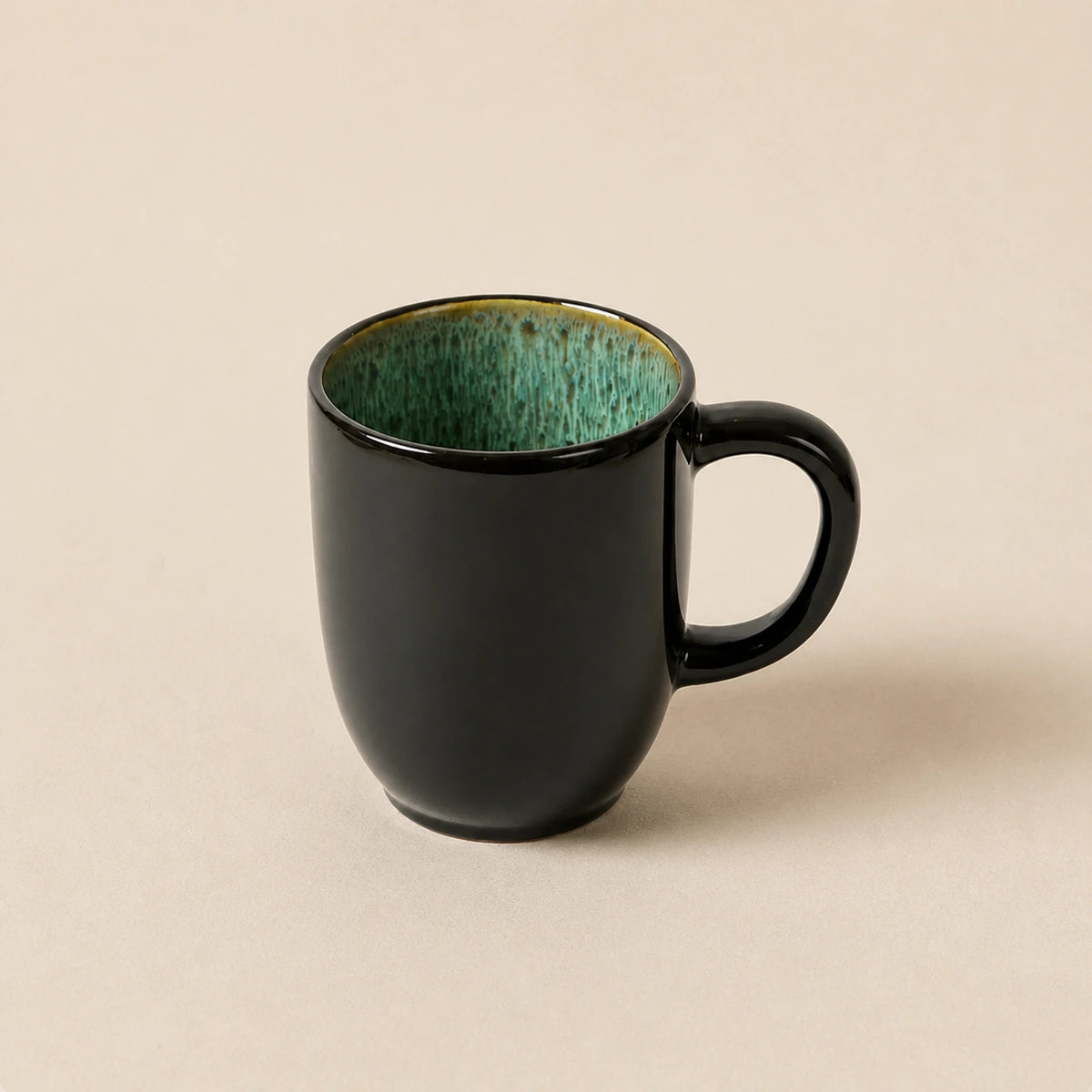 Bold Peacock Green Ceramic Coffee Mug | Forest Glaze by Ertha Home