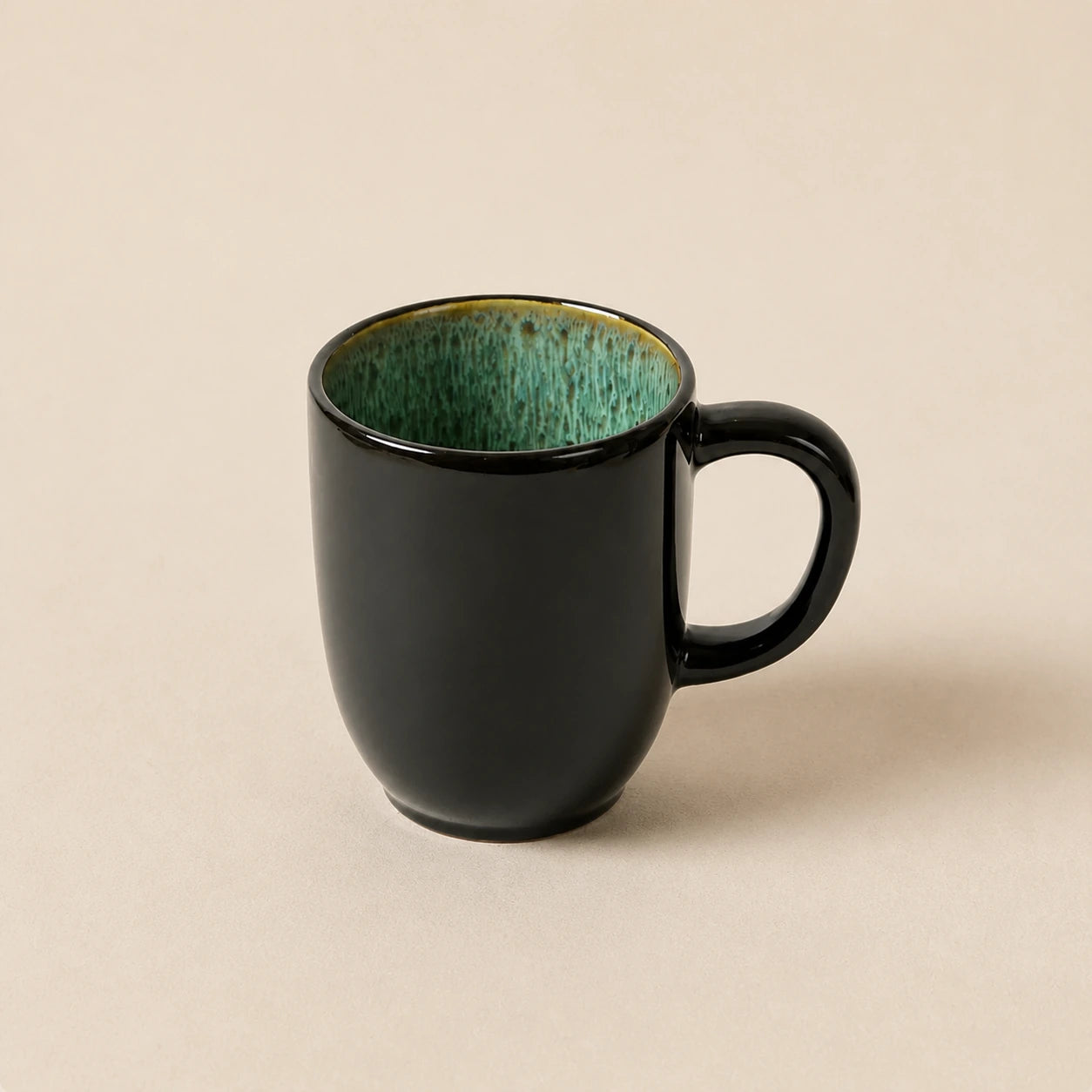 Bold Peacock Green Ceramic Coffee Mug | Forest Glaze by Ertha Home