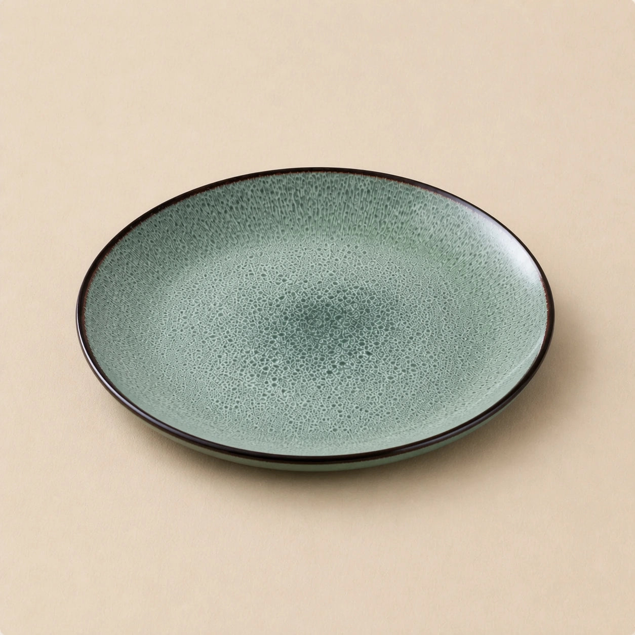 Bold Peacock Green Ceramic Dinner Plate | Forest Glaze by Ertha Home