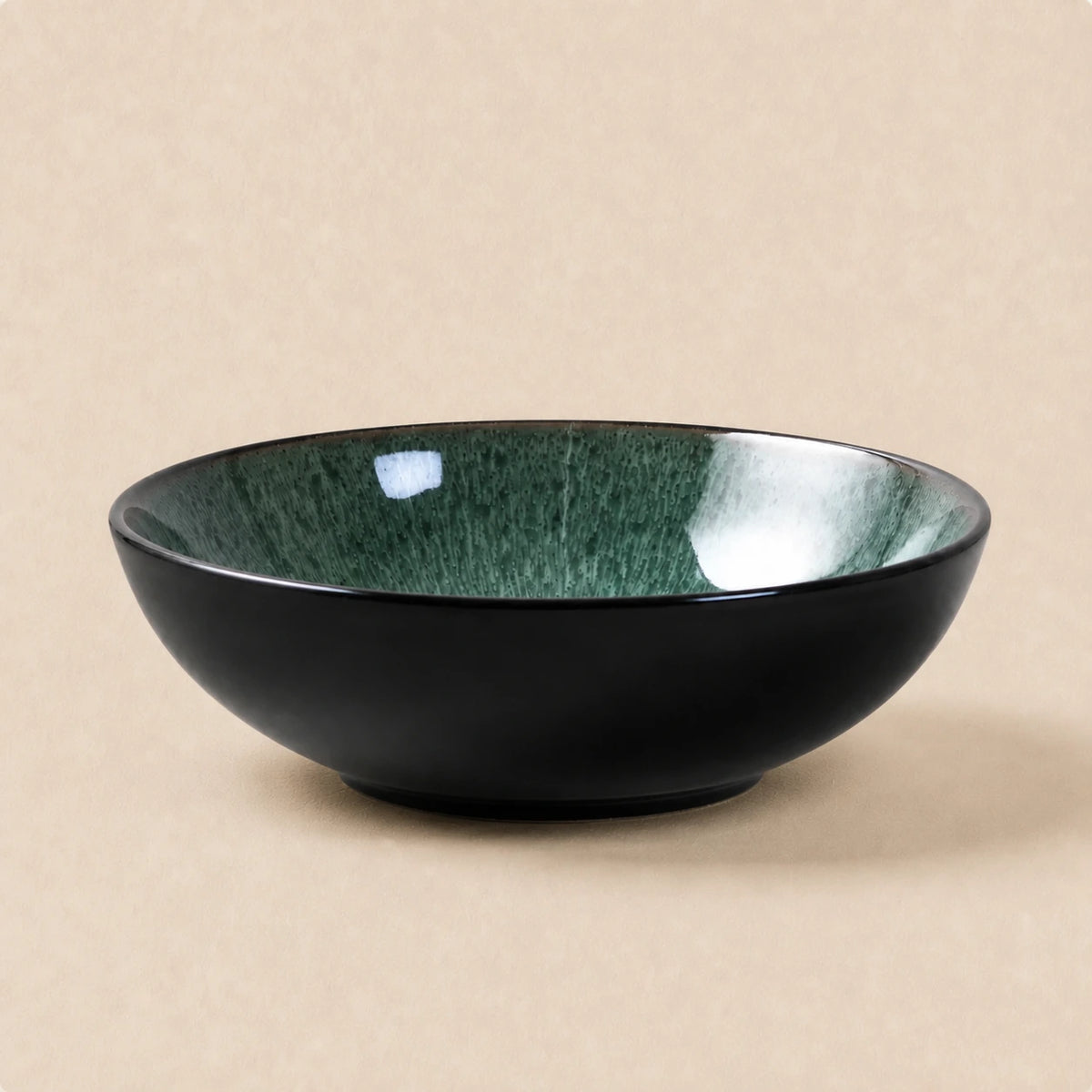 Bold Peacock Green Ceramic Pasta Bowl | Forest Glaze by Ertha Home