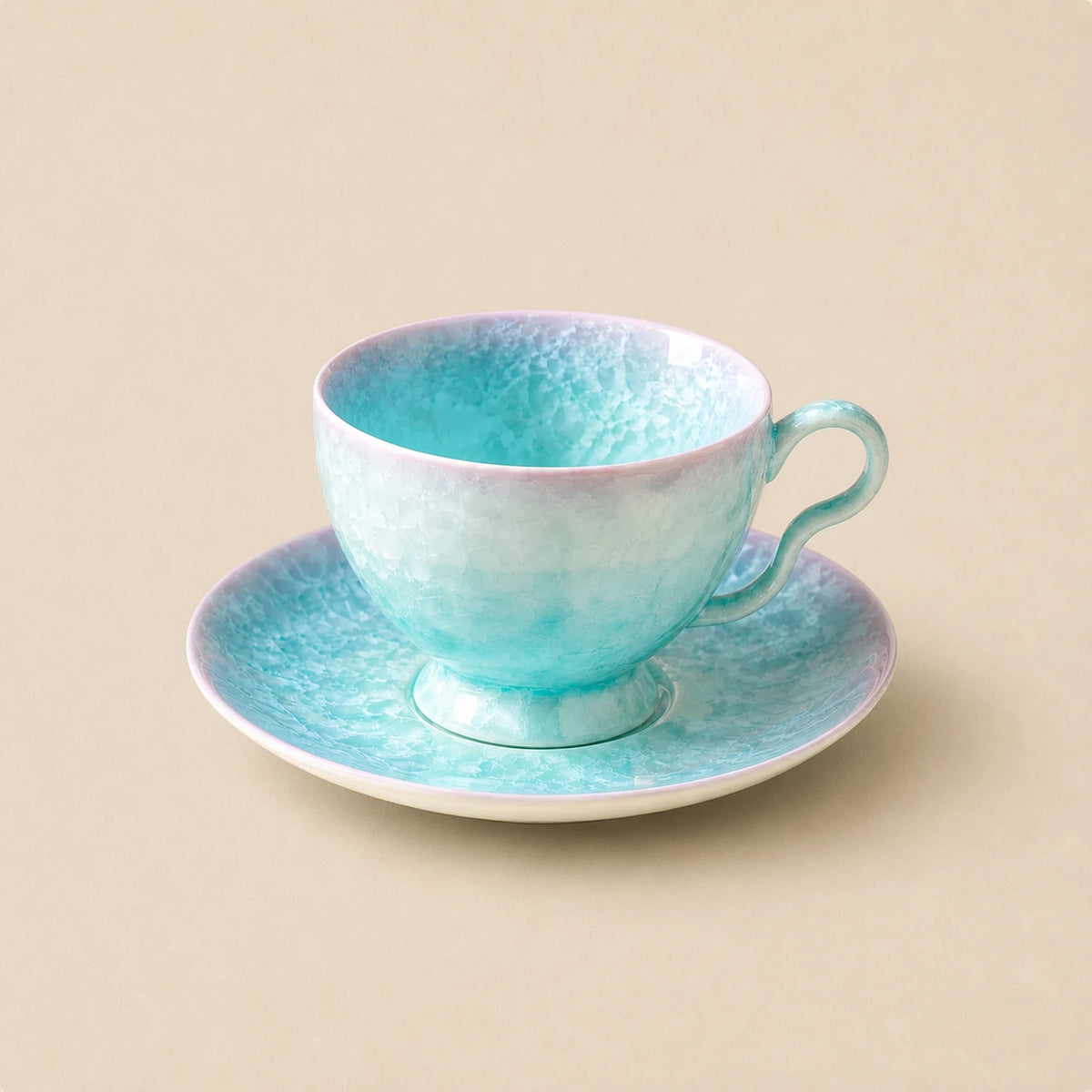 Crystal Pearl Blue Ceramic Coffee Cup Set | Pearl by Ertha Home