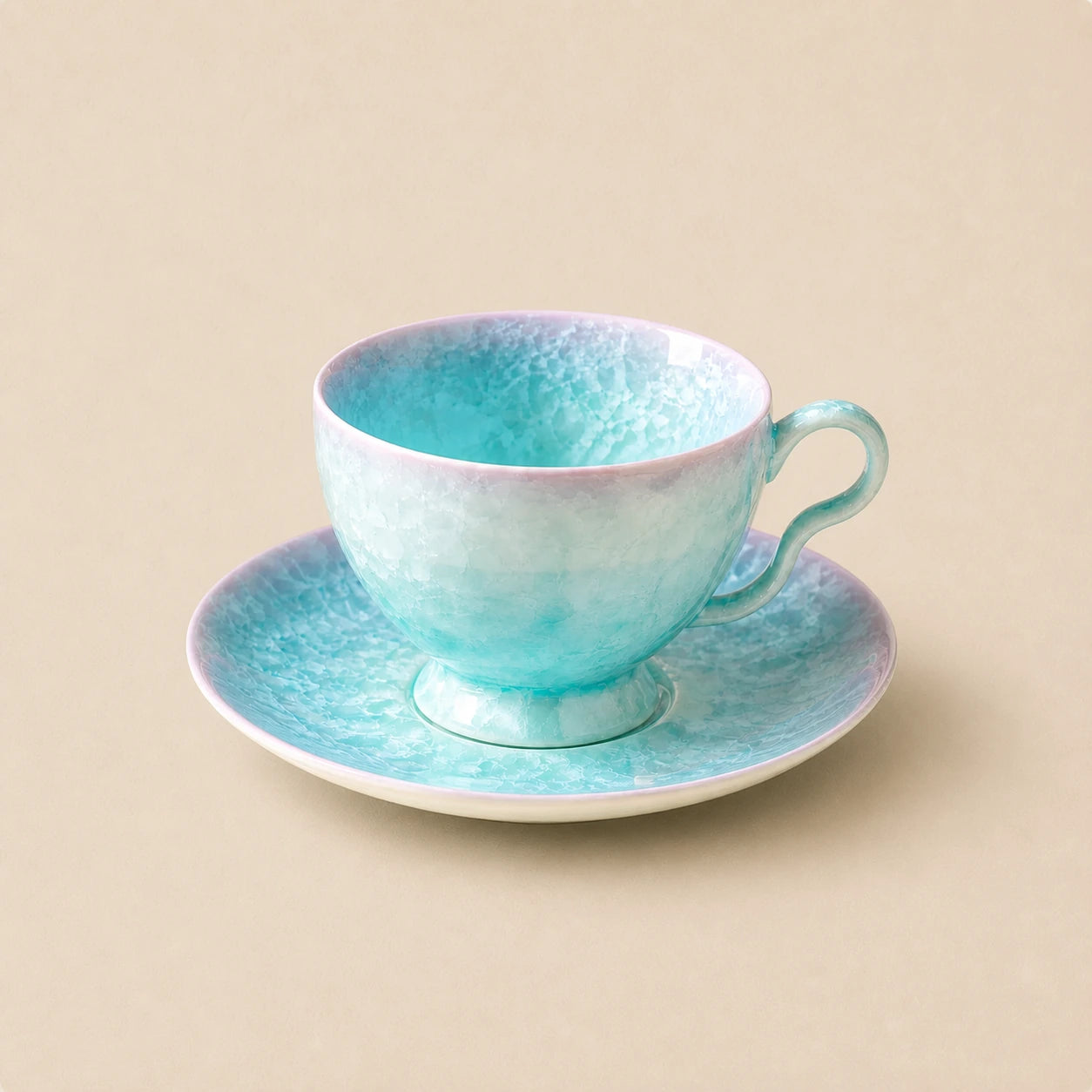 Crystal Pearl Blue Ceramic Coffee Cup Set | Pearl by Ertha Home