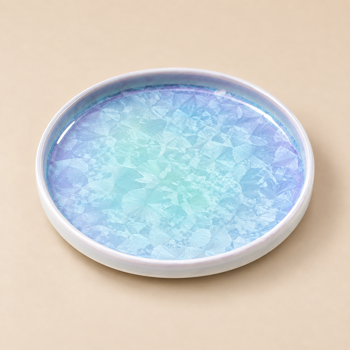 Crystal Pearl Blue Ceramic Side Plate | Pearl by Ertha Home
