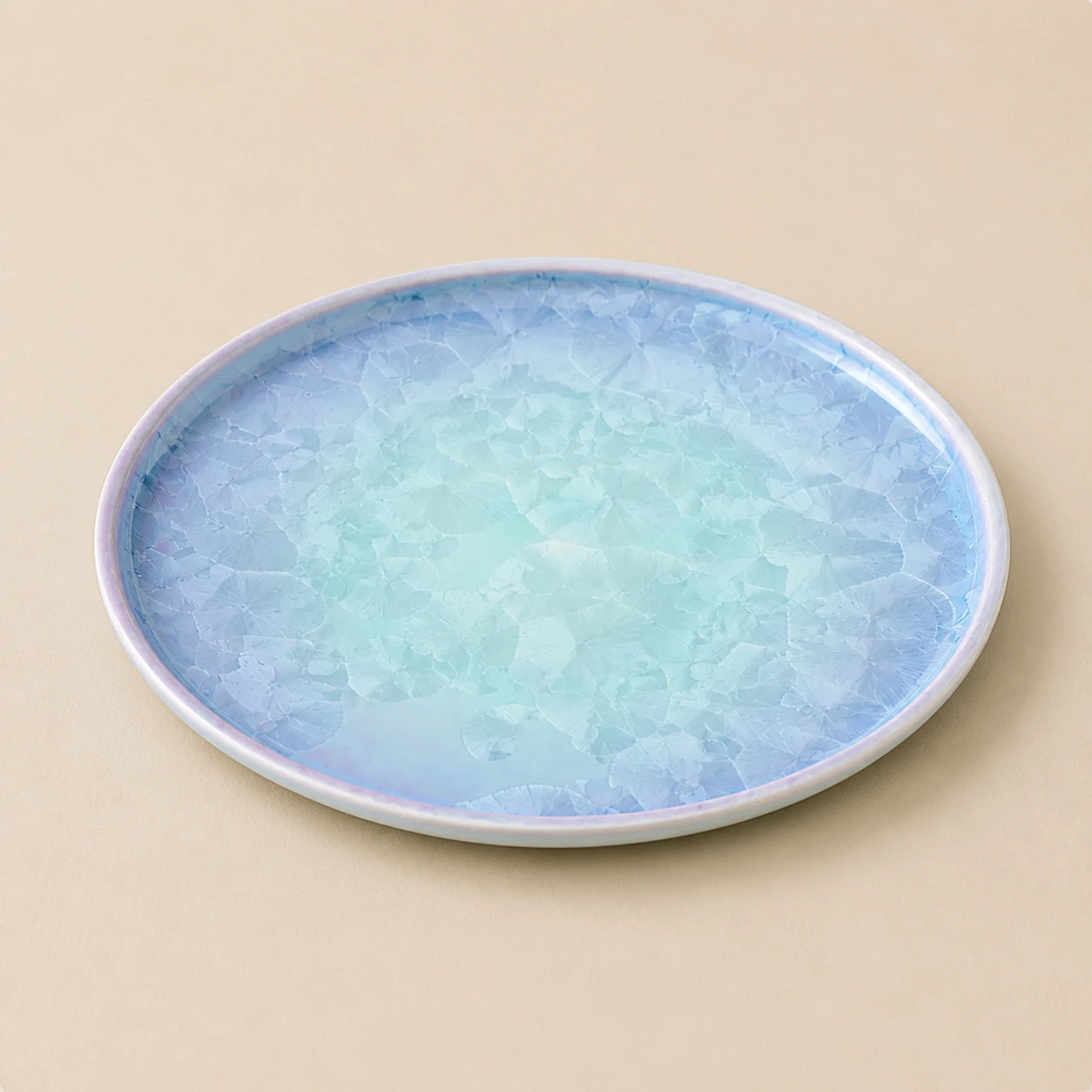 Crystal Pearl Blue Ceramic Side Plate | Pearl by Ertha Home