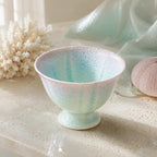 Pearl mist ceramic dessert bowl styled in a calm dining setting