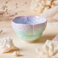 Crystal pearl mist flower rim ceramic rice bowl with delicate glaze finish