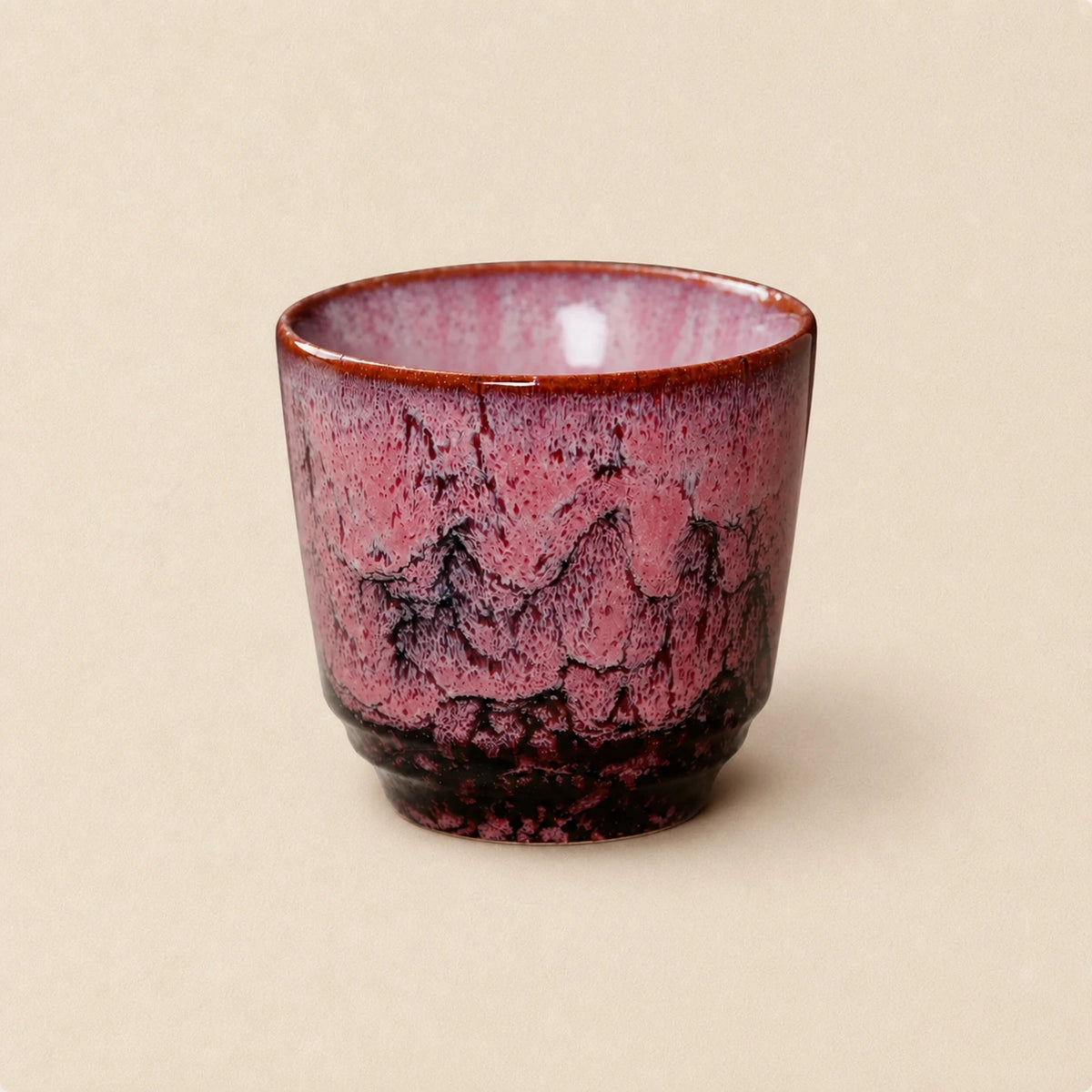 Crackle Rose Pink Ceramic Tea Cup | Sunset Glow by Ertha Home