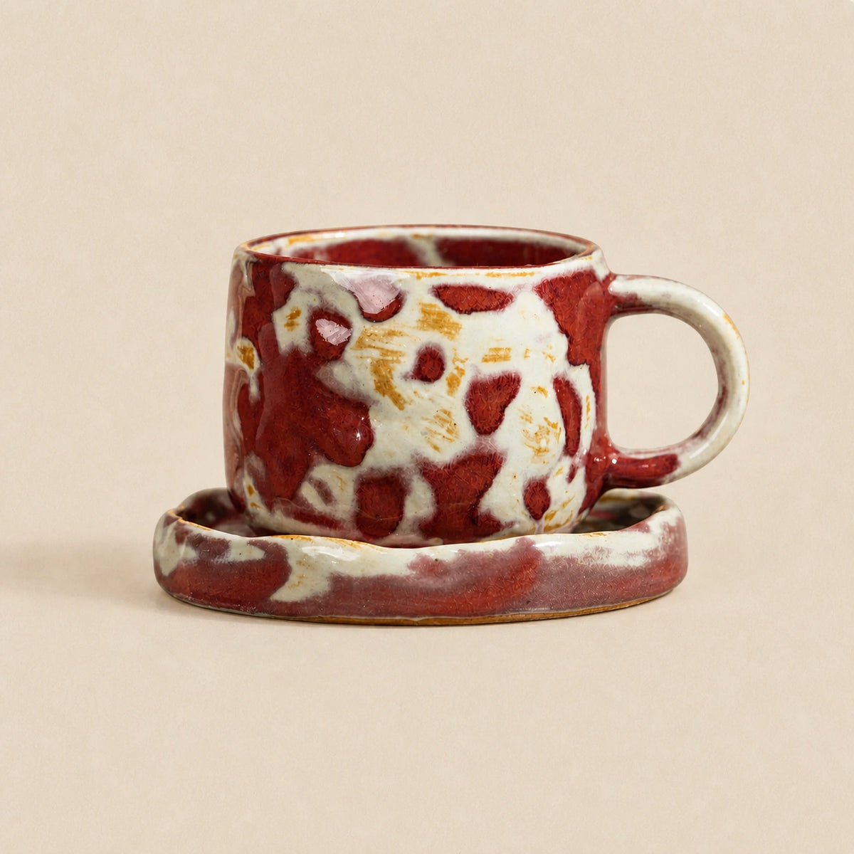 Ruby Blossom Reverie Ceramic Coffee Cup Set main product image