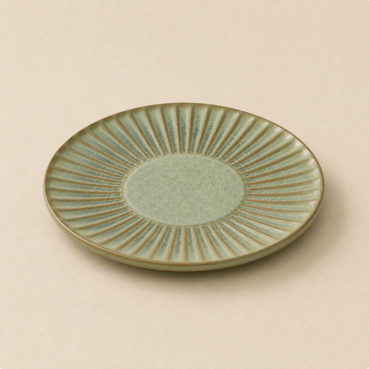 Organic Sage Green Ceramic Dinner Plate | Mist Shallow by Ertha Home