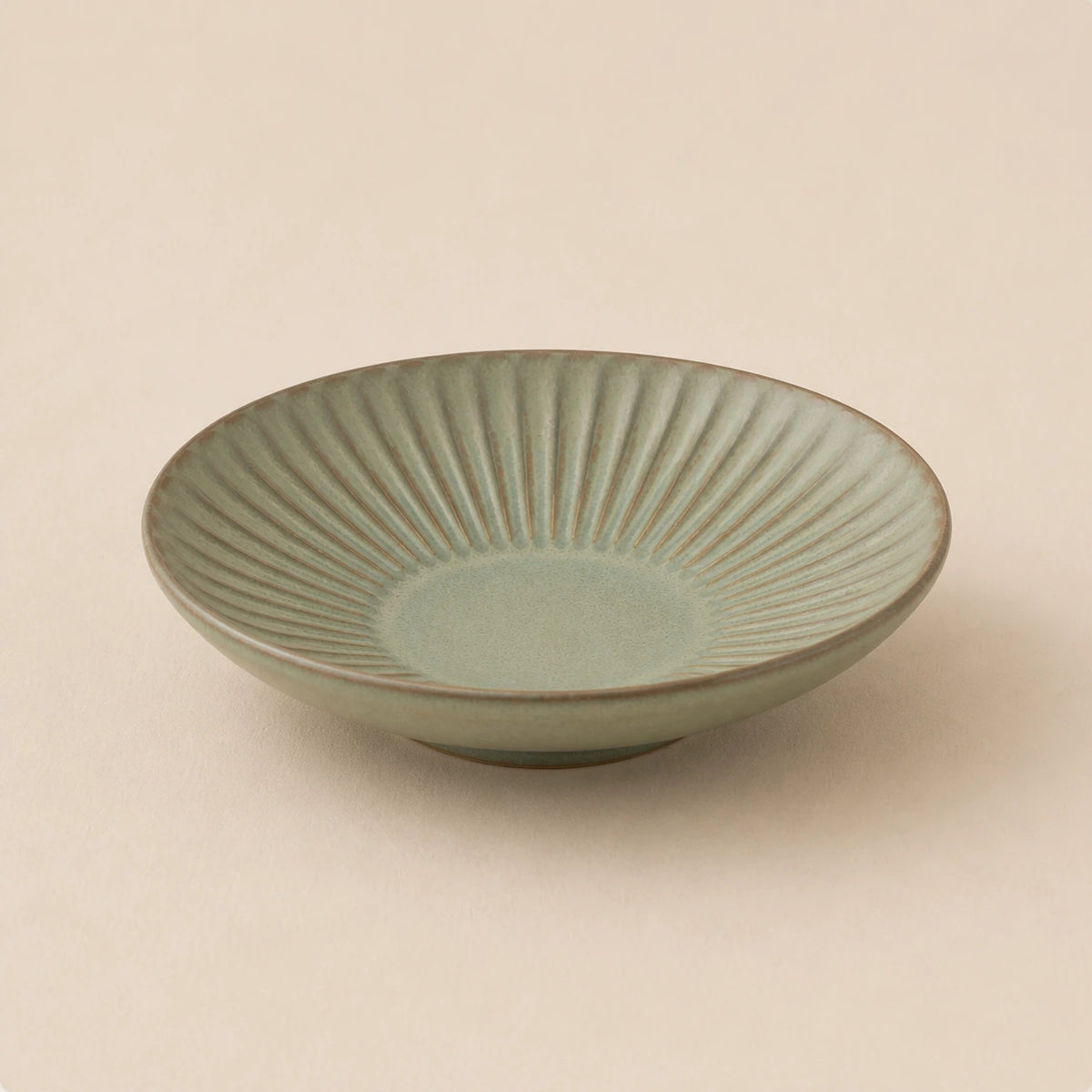 Organic Sage Green Ceramic Pasta Bowl | Mist Shallow by Ertha Home