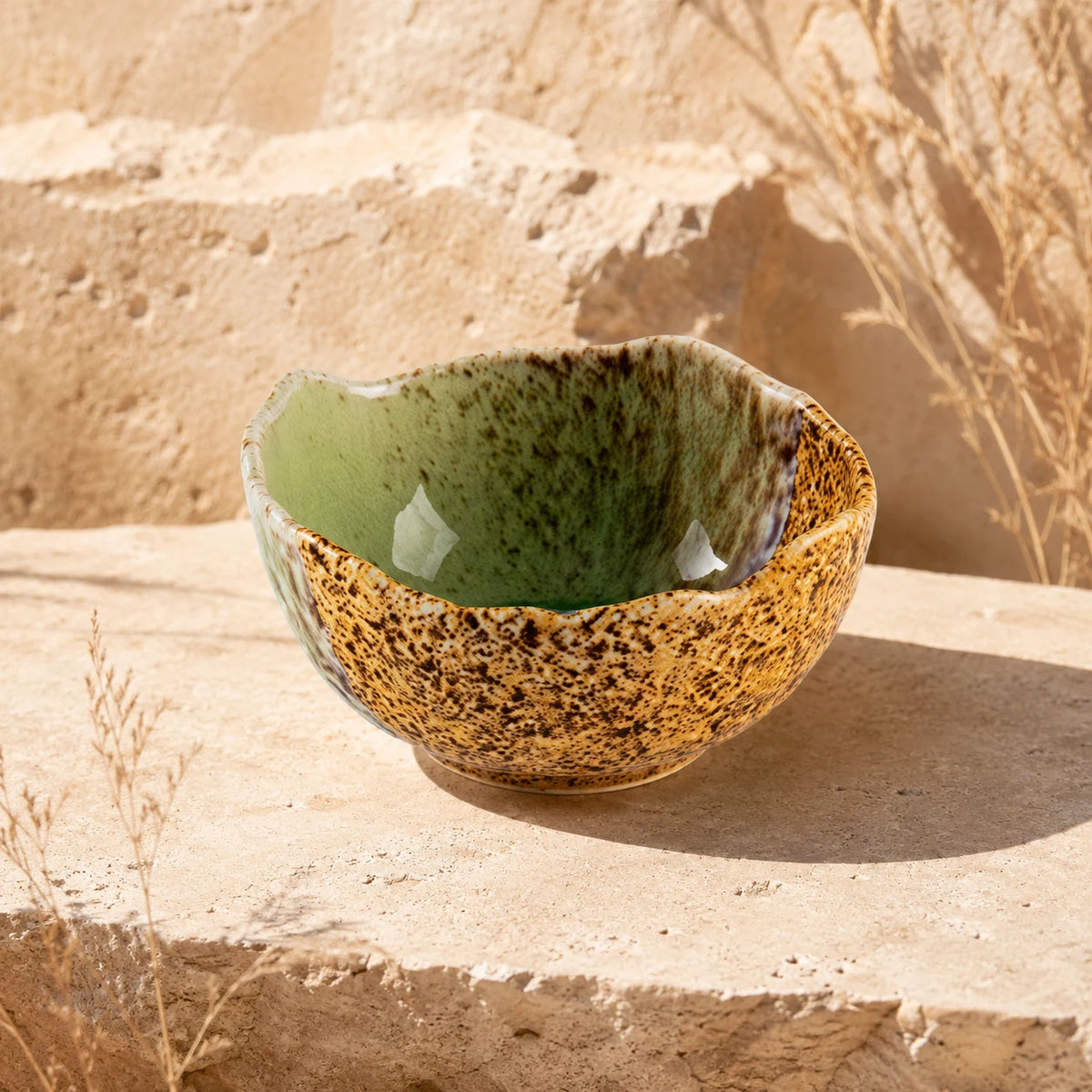 Sage Sand Ceramic Rice Bowl by Ertha Home