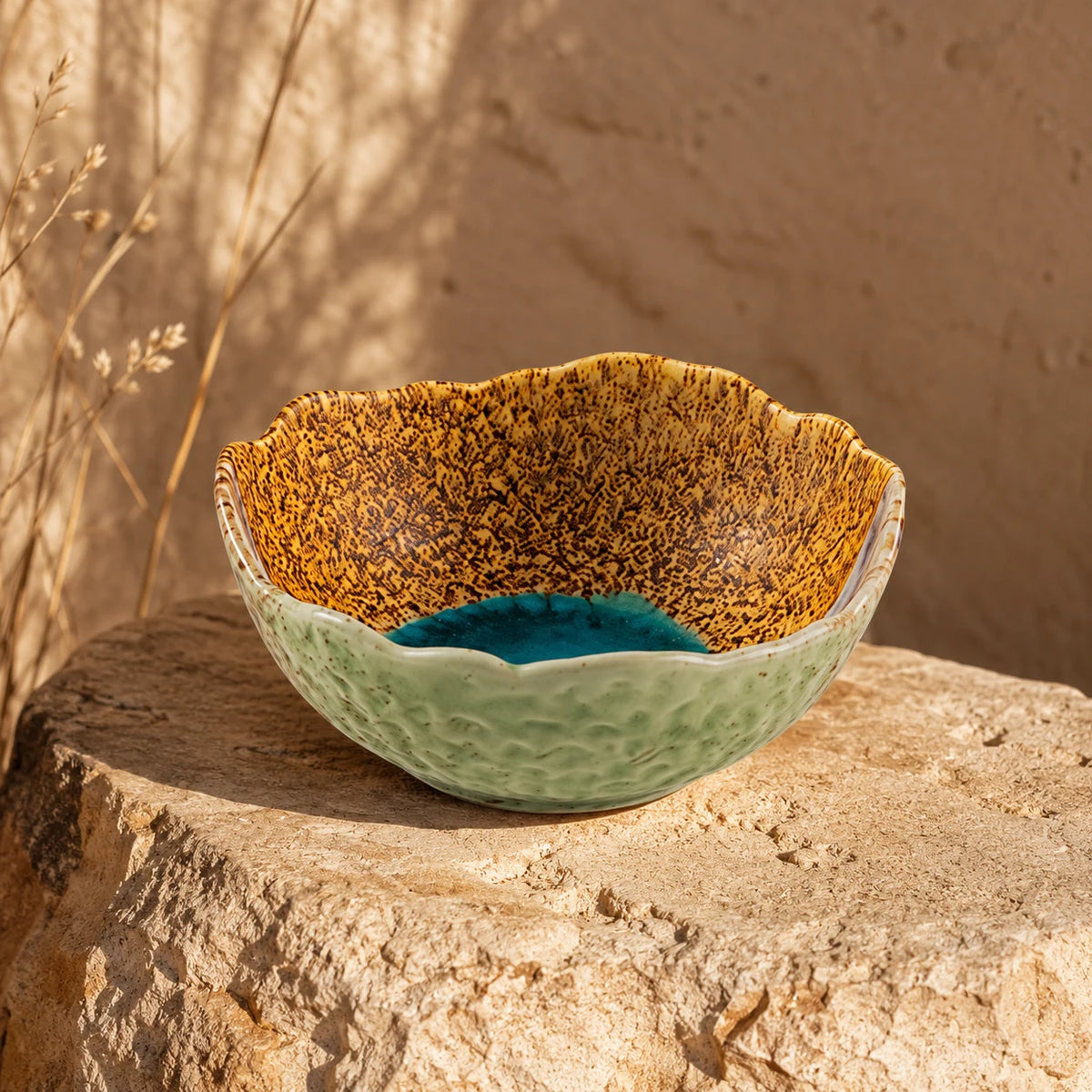Sage Sand Ceramic Salad Bowl by Ertha Home