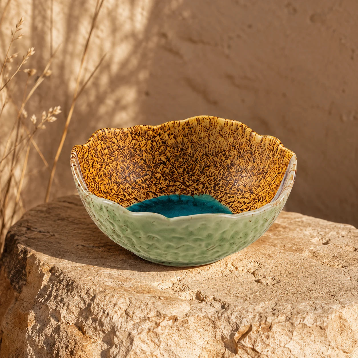 Sage Sand Ceramic Salad Bowl by Ertha Home