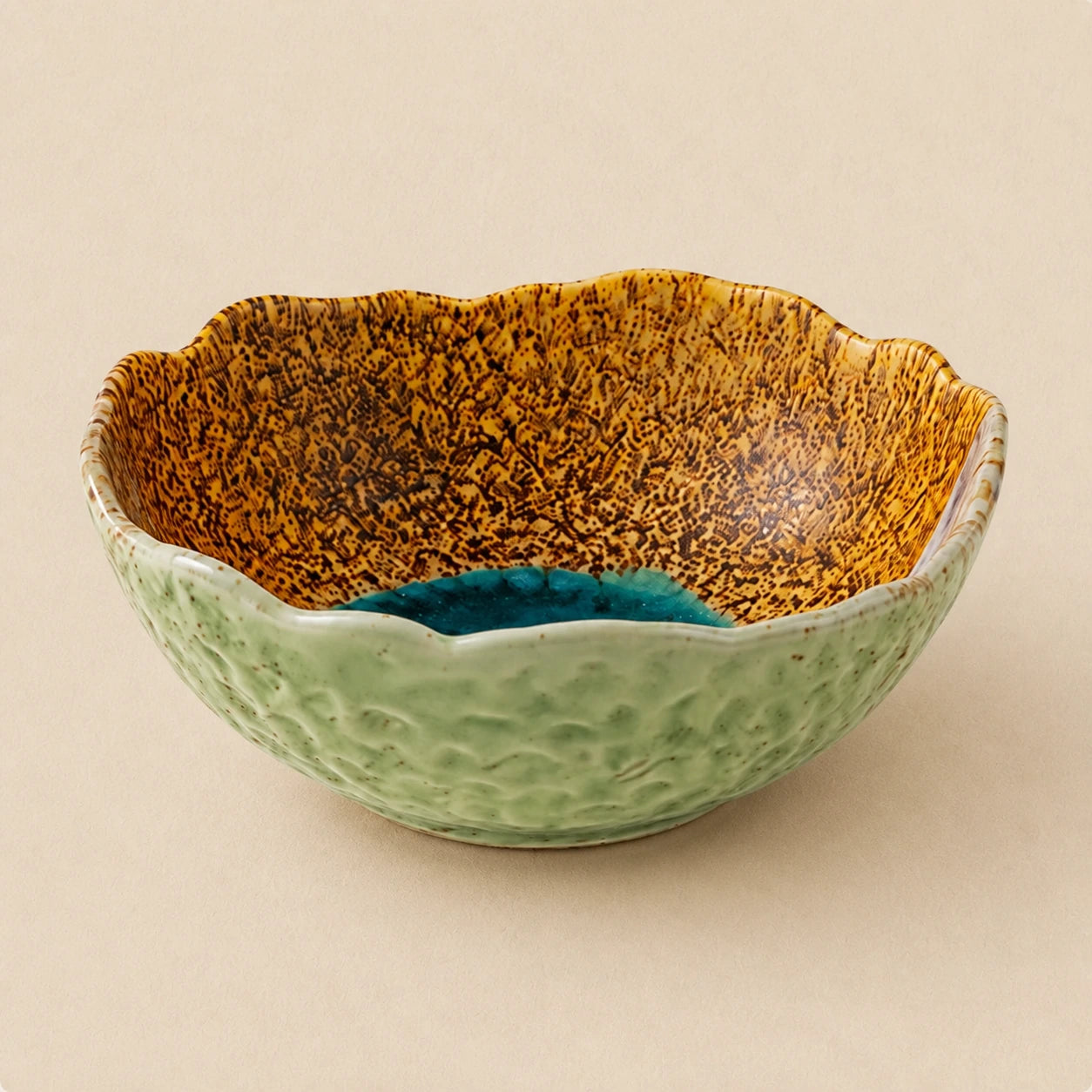 Sage Sand Ceramic Salad Bowl by Ertha Home