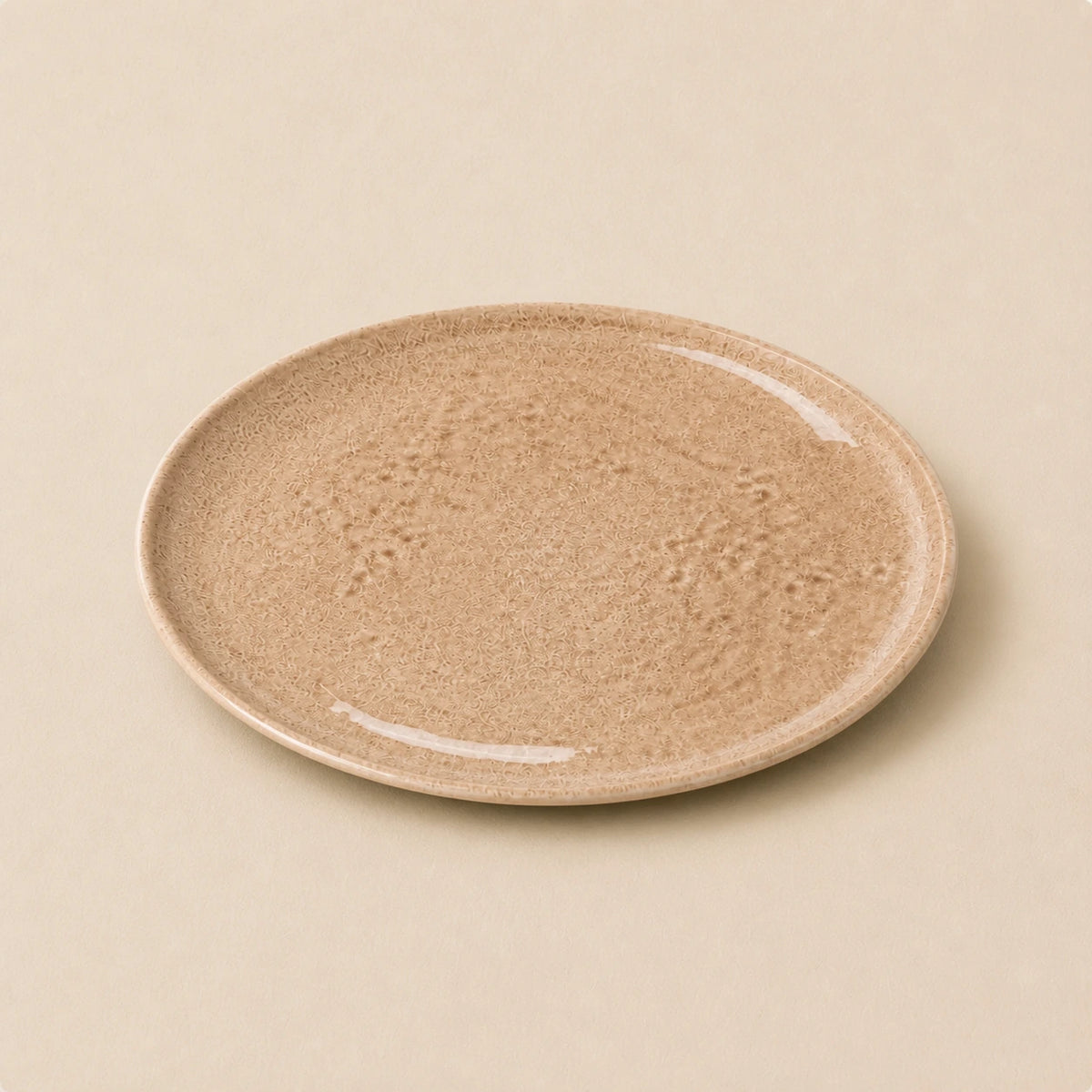 Earthy Sand Beige Ceramic Dinner Plate | Sand Shallow by Ertha Home