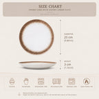 Dimensions of japandi sand white ceramic dinner plate
