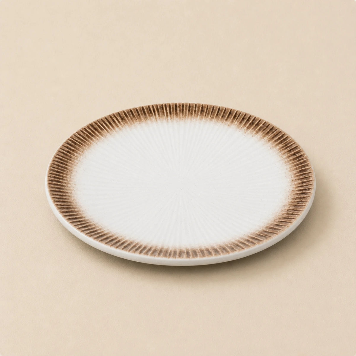 Japandi Sand White Ceramic Dinner Plate | Suna by Ertha Home
