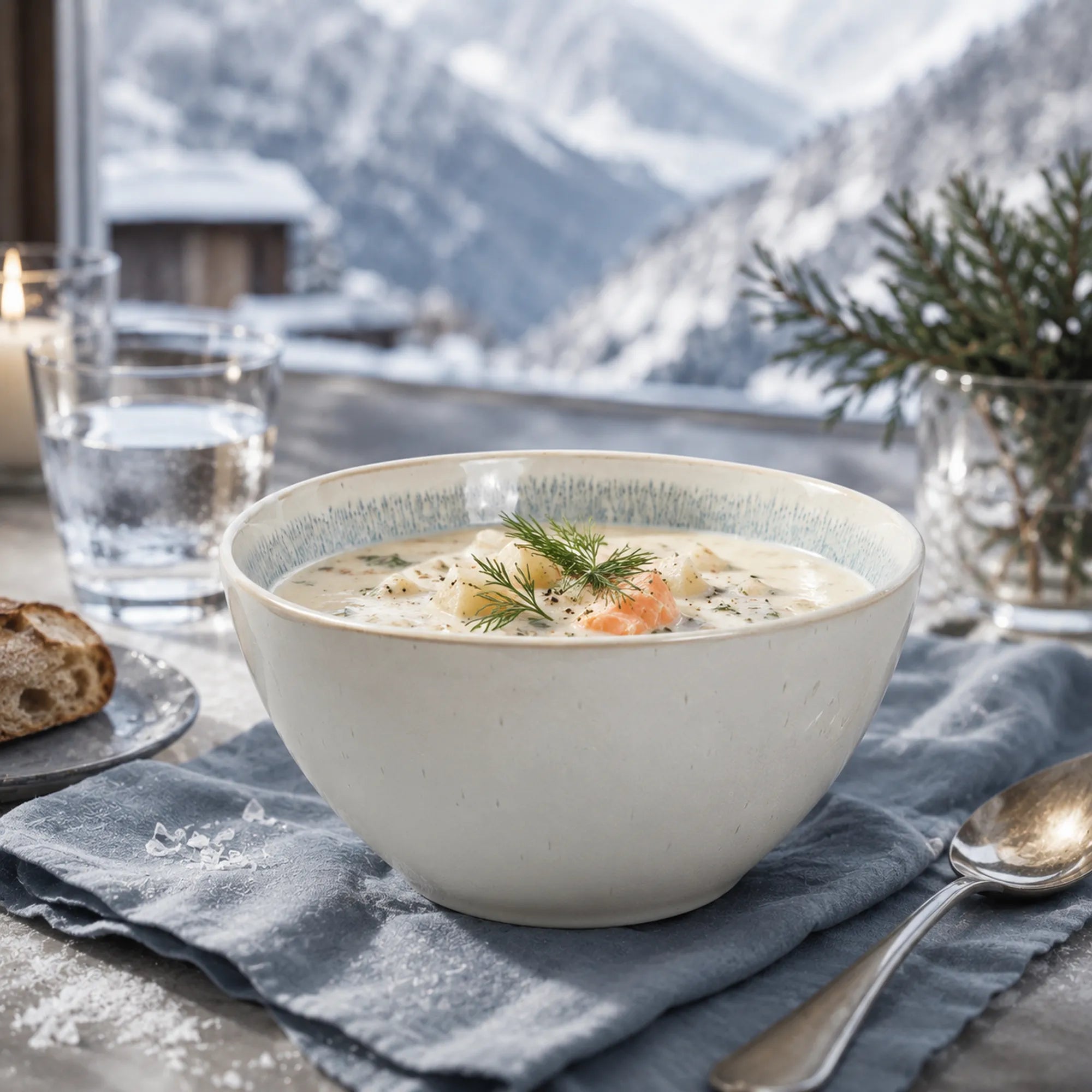 Snow white ceramic rice bowl served with fresh food