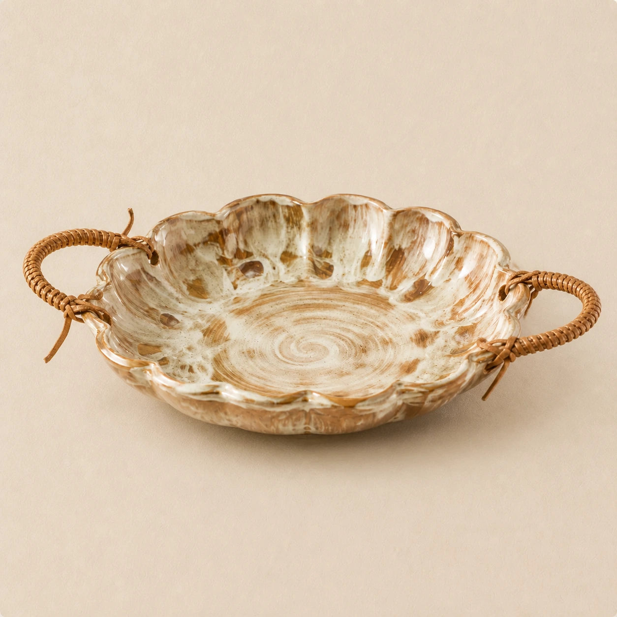 Tea Island Ochre Ceramic Pasta Bowl by Ertha Home