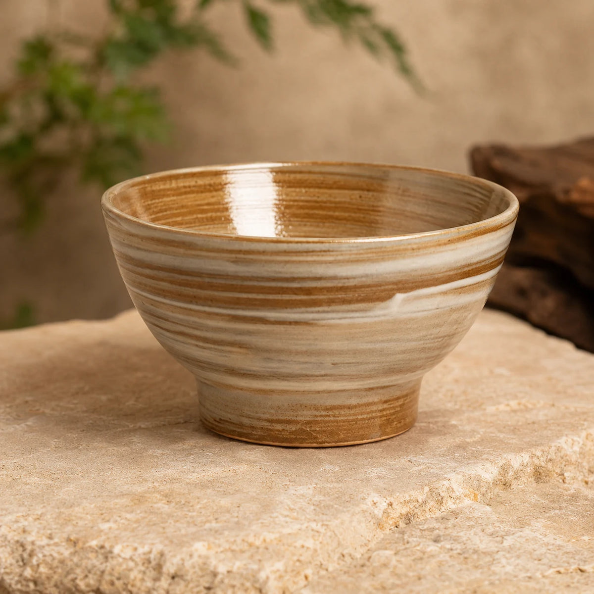 Tea Island Umber Ceramic Rice Bowl by Ertha Home